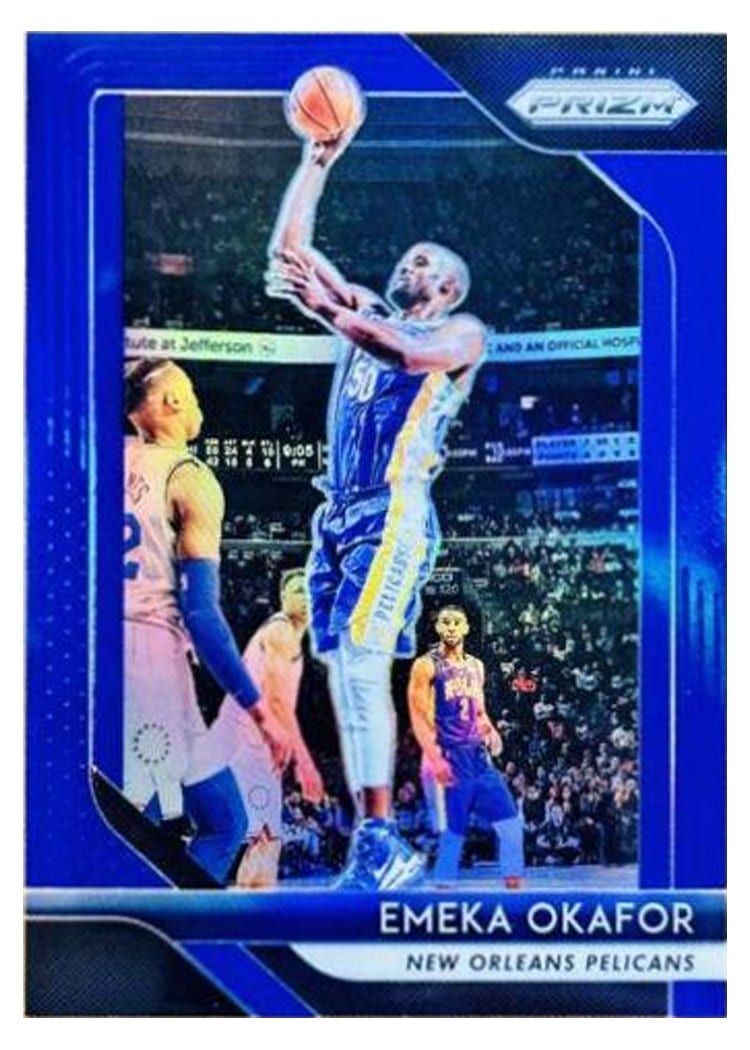 2018-19 Panini Prizm Base Set Emeka Okafor Blue Prizm #187 card