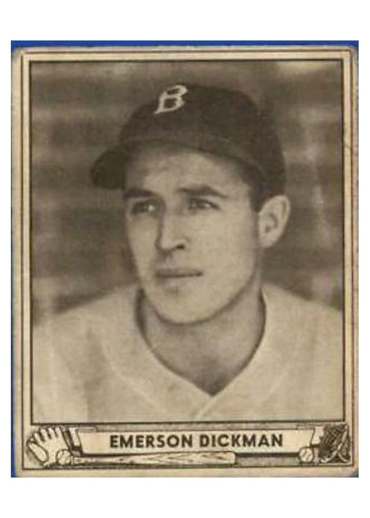 1940 Play Ball Emerson Dickman #37 card