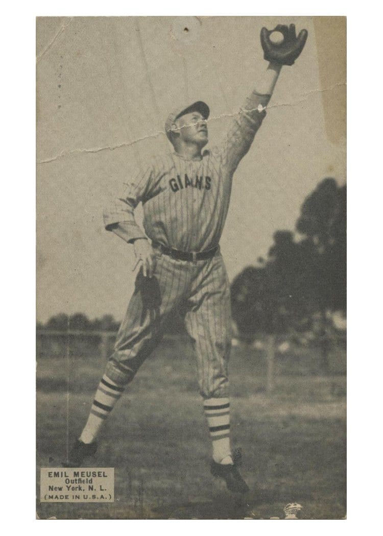 1925 Exhibits Emil Meusel card