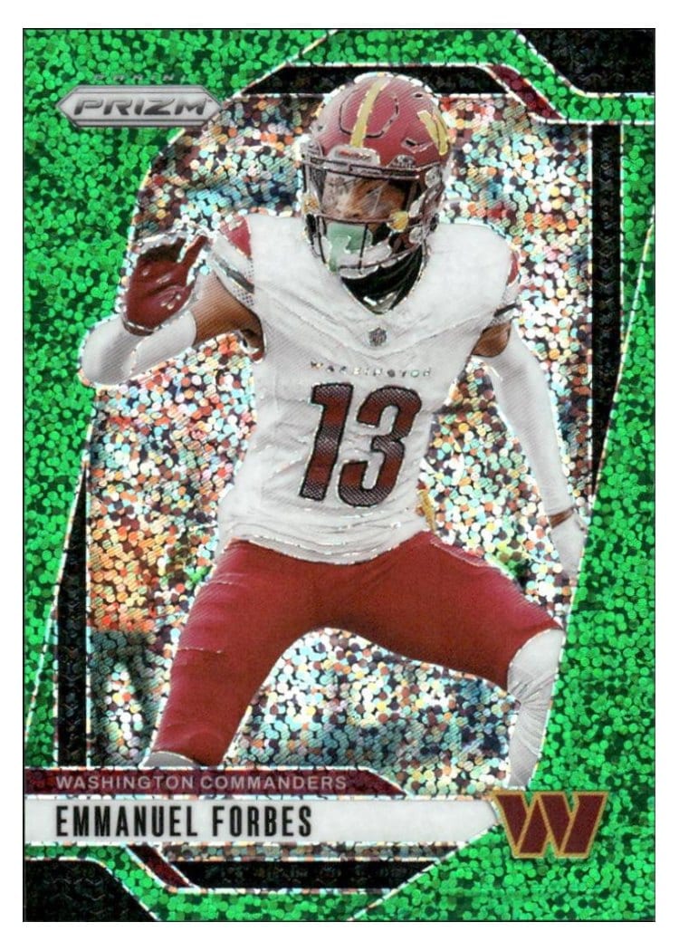 2024 Panini Prizm Base Set Emmanuel Forbes Green Sparkle #291 card