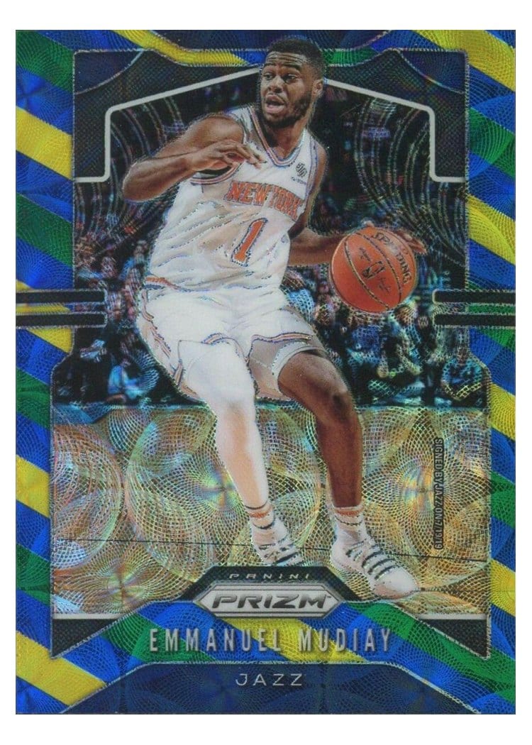 2019-20 Panini Prizm Base Set Emmanuel Mudiay Blue, Yellow, and Green Choice Prizm #176 card
