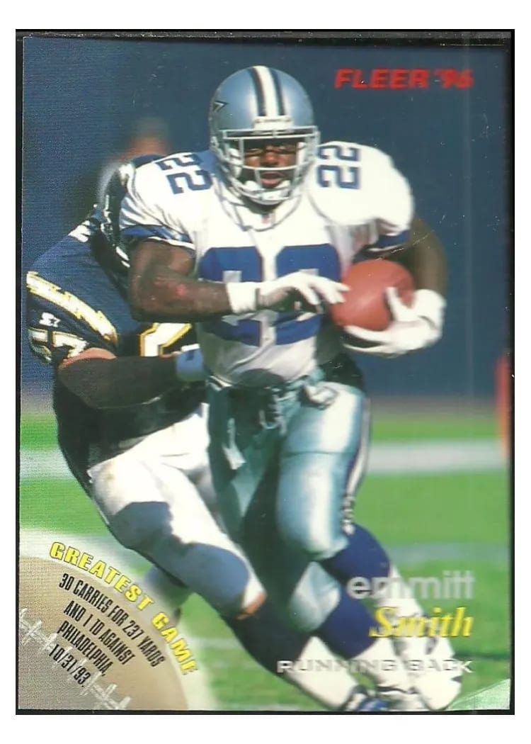 1996 Fleer emmitt smith #99 card