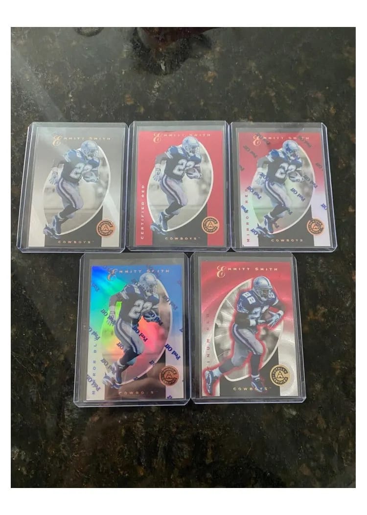 1997 Pinnacle Certified Emmitt Smith Mirror Blue #1 card