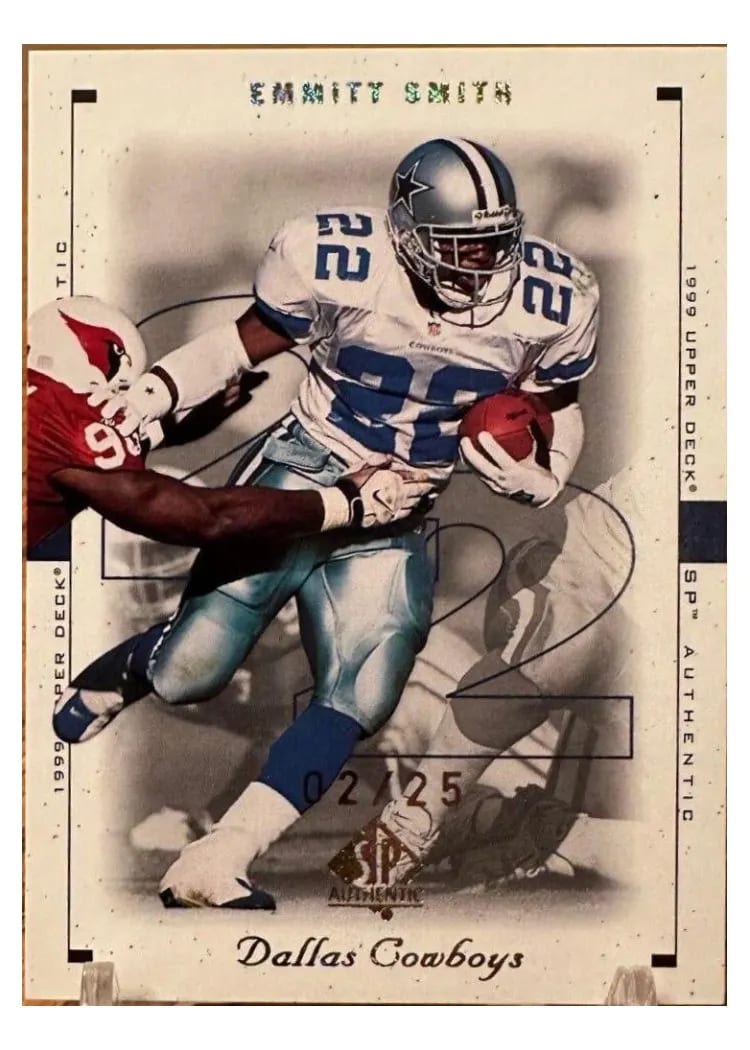 1999 SP Authentic Emmitt Smith Excitement Gold #23 card