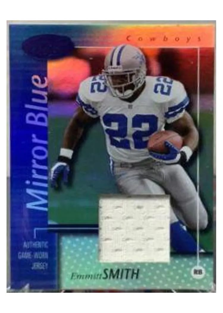 2002 Leaf Certified Emmitt Smith Mirror Blue Jersey #21 card