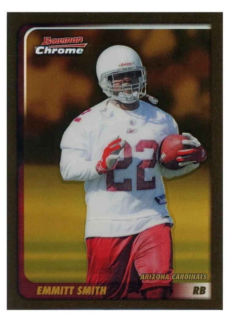 2003 Bowman Chrome Emmitt Smith Gold Refractor #28 card