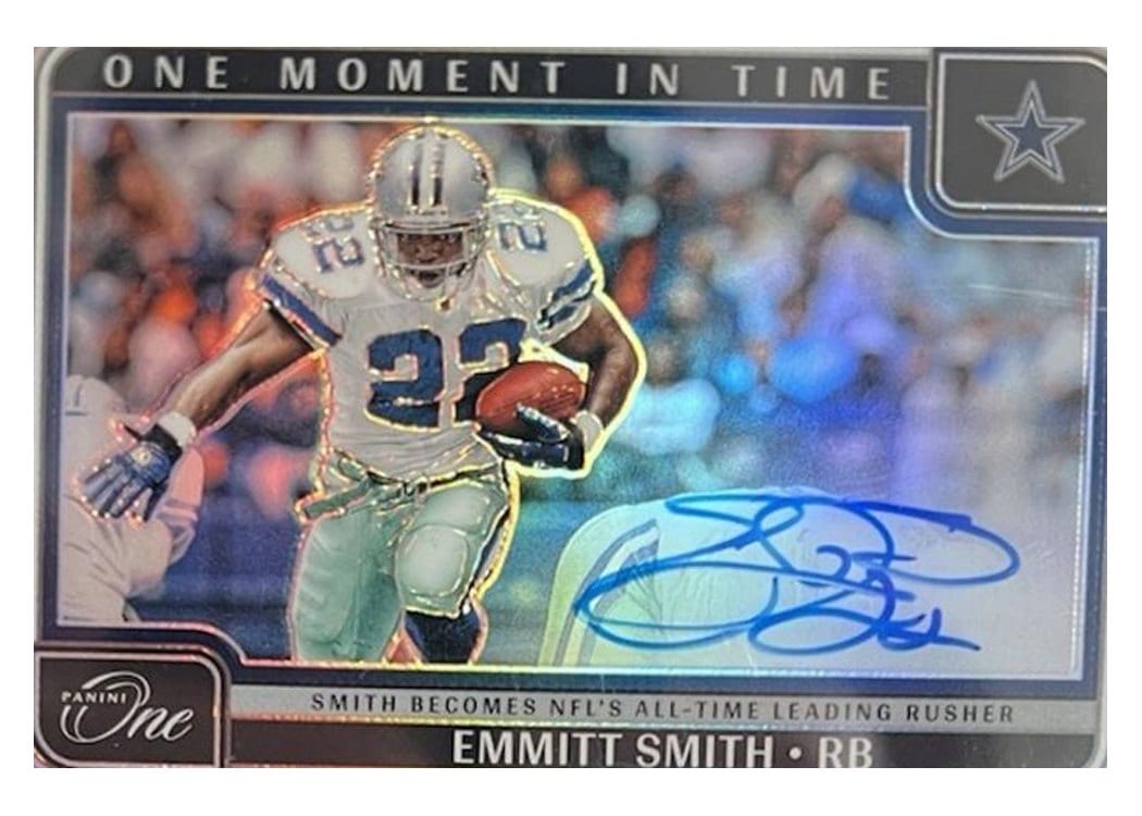 Emmitt Smith 2024 Panini One One Moment in Time Autographs card