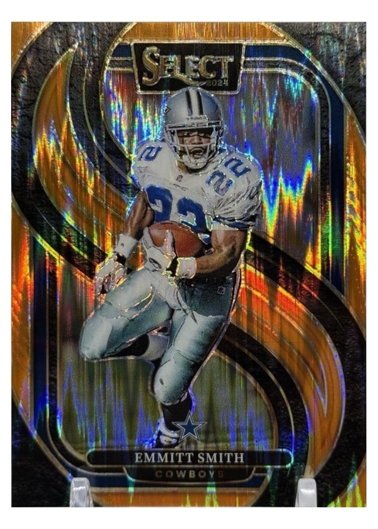 2024 Panini Select Base Set Emmitt Smith Orange Prizm Shock #155 card