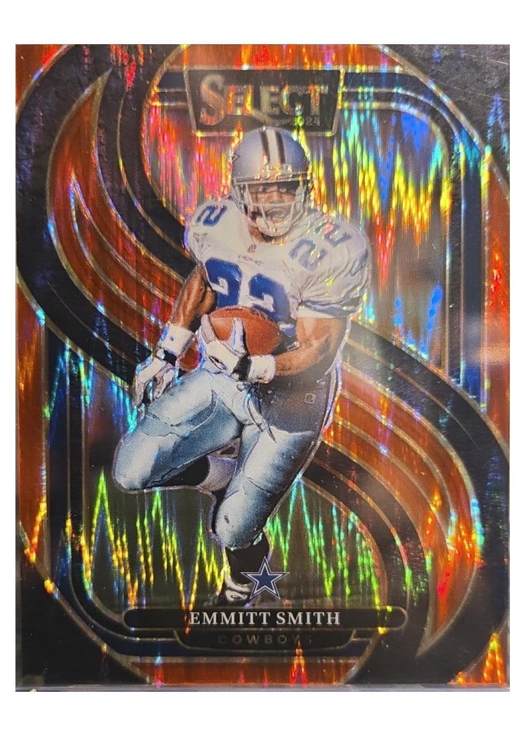 2024 Panini Select Base Set Emmitt Smith Red Prizm Shock #155 card