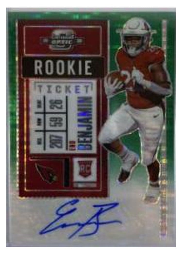 2020 Panini Contenders Optic Base Set Eno Benjamin Autograph Green Pulsar #197 card