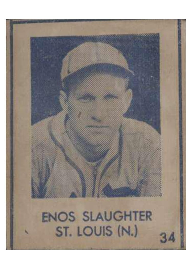 1948 R346 Blue Tint Enos Slaughter #34 card