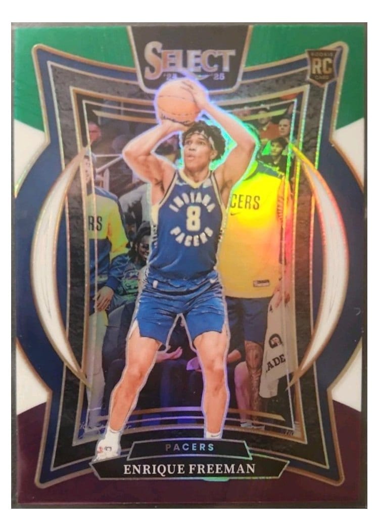 2024-25 Panini Select Base Set Enrique Freeman Green White Purple Prizm #80 card