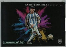 2022 Panini Obsidian Black Colorblast Enzo Fernandez #13 card
