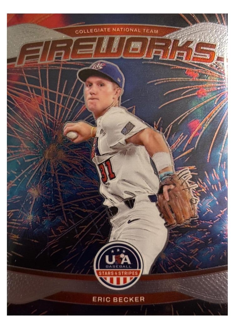 2026 Panini Stars & Stripes Prizm Fireworks Eric Becker #3 card