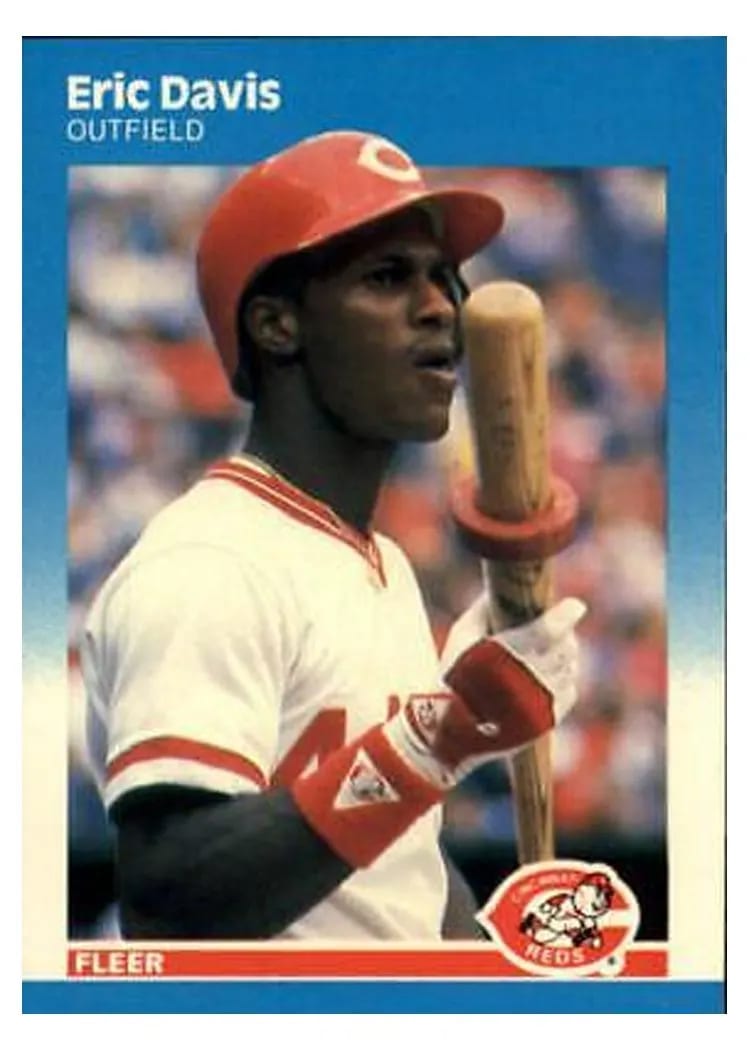 1987 Fleer Eric Davis #198 card