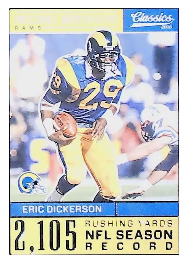 2016 Panini Classics Record Breakers Eric Dickerson #18 card