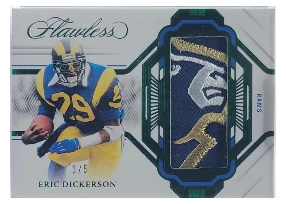 2023 Panini Flawless Patch Eric Dickerson Emerald #17 card