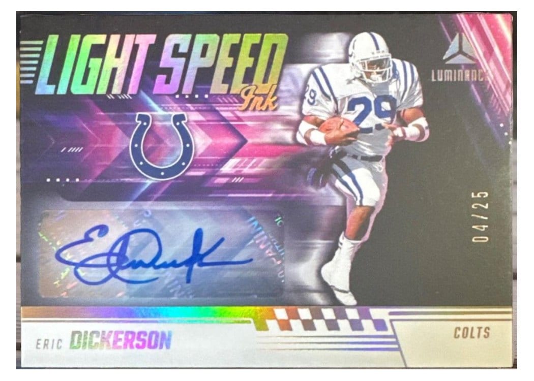 2024 Panini Luminance Light Speed Ink Eric Dickerson #LSI-EDN card