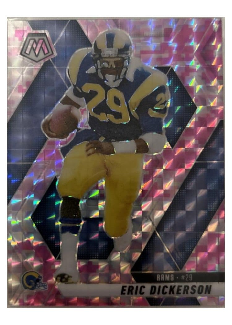 2025 Panini Mosaic Base Set Eric Dickerson Camo Pink #154 card
