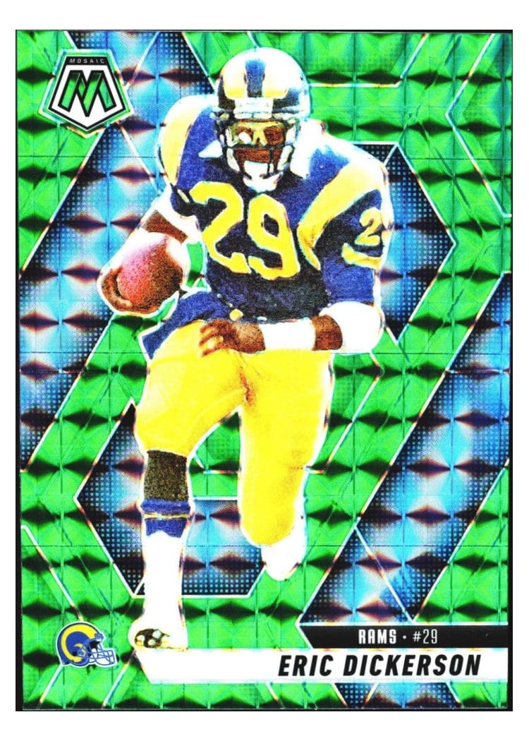 2025 Panini Mosaic Base Set Eric Dickerson Green Sparkle #154 card