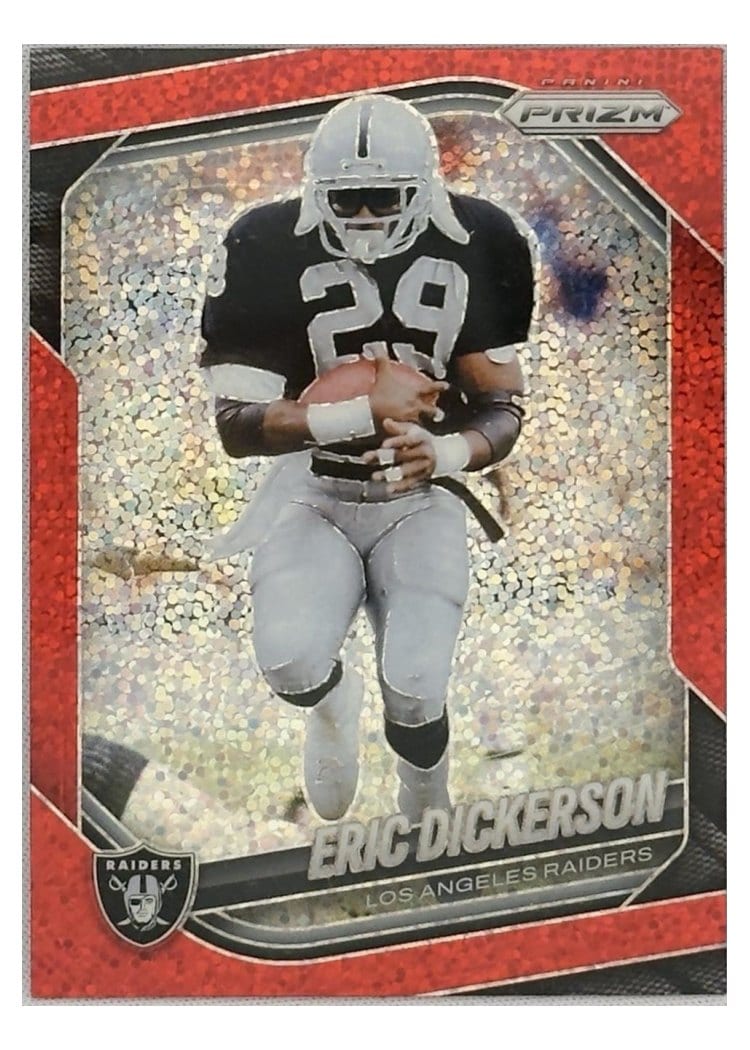 2025 Panini Prizm Base Set Eric Dickerson Red Sparkle #83 card