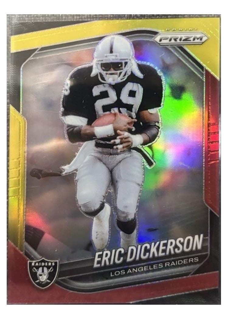 2025 Panini Prizm Base Set Eric Dickerson Red Yellow #83 card