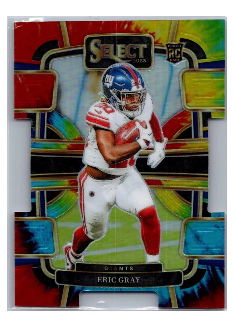 2023 Panini Select Base Set Eric Gray Tie-Dye Prizm Die-Cut #74 card