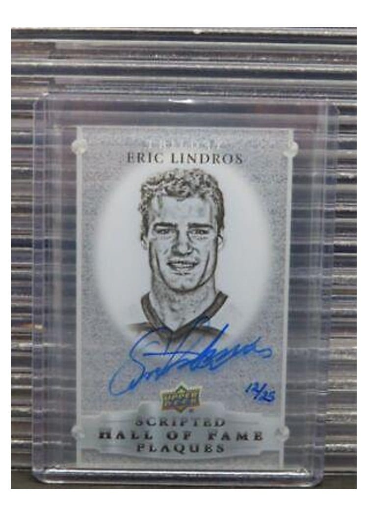 2022-23 Upper Deck Trilogy Scripted Hall of Fame Plaques Eric Lindros #SHF-EL card