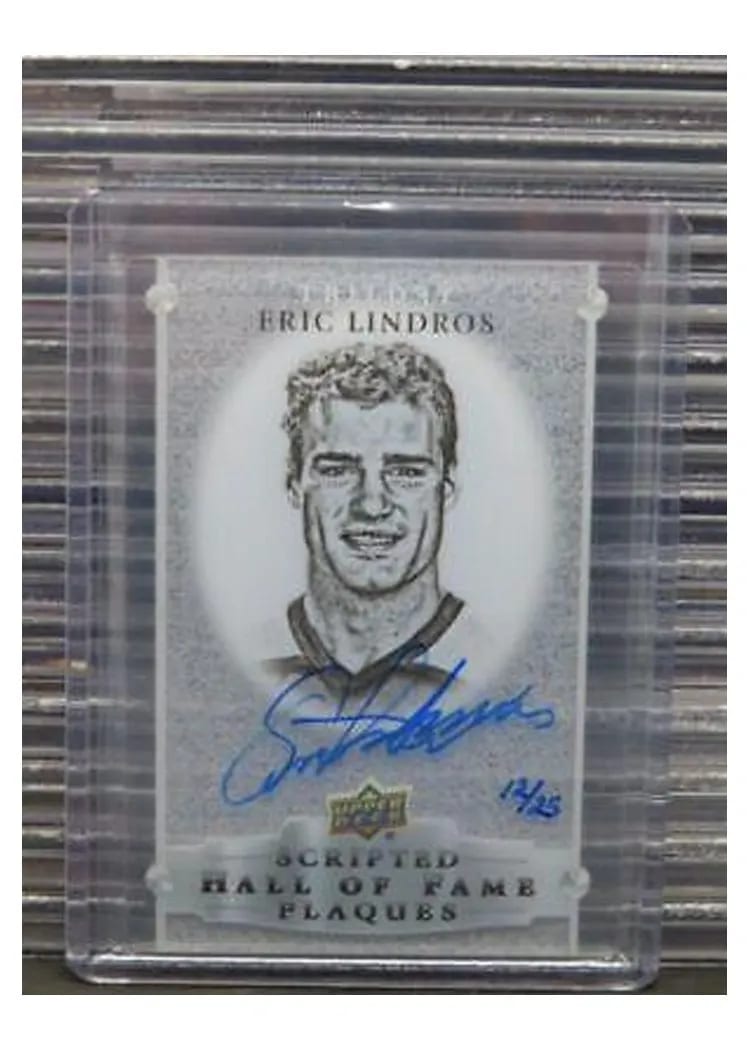 2022-23 Upper Deck Trilogy Scripted Hall of Fame Plaques Eric Lindros #SHF-EL card