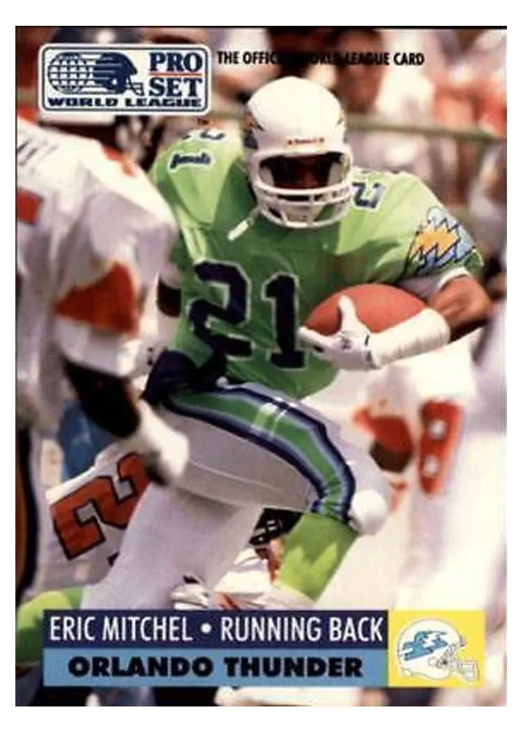 1991 Pro Set Wlaf Eric Mitchel #115 card