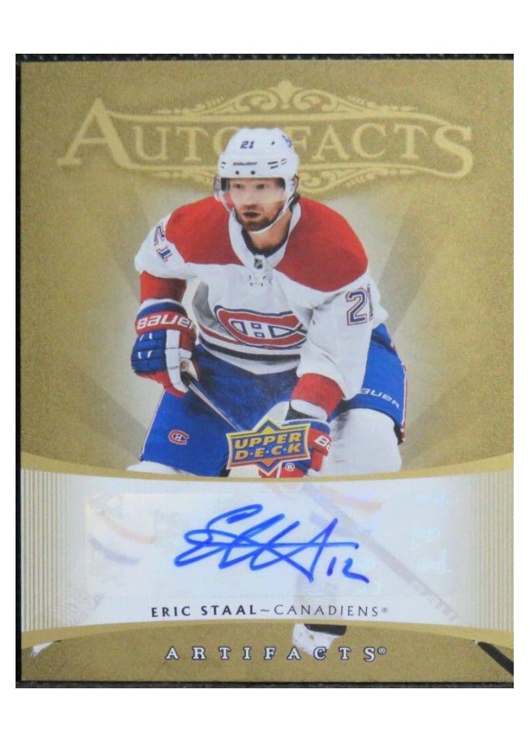 2021-22 Upper Deck Artifacts 2005-06 Retro - Autograph Facts Eric Staal #RAF-ES card