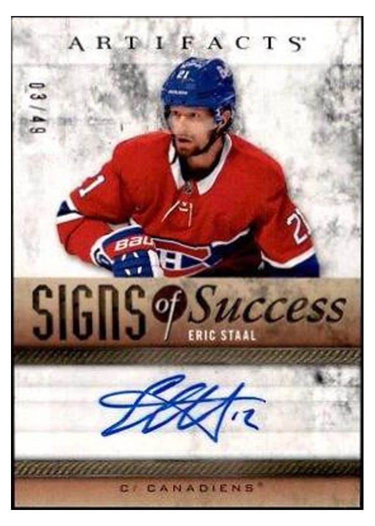 2021-22 Upper Deck Artifacts Signs of Success Eric Staal #SOS-ES card