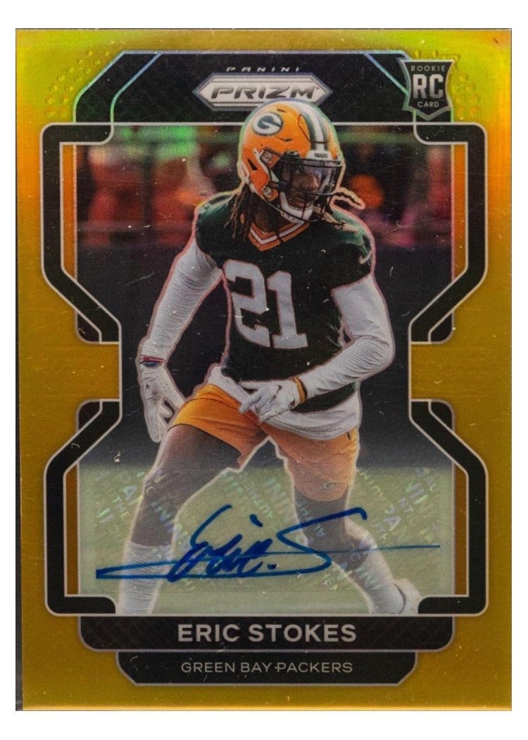 2021 Panini Prizm Base Set Eric Stokes Autograph Gold Prizm #433 card