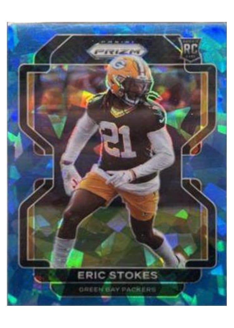 2021 Panini Prizm Base Set Eric Stokes Blue Ice Prizm #433 card