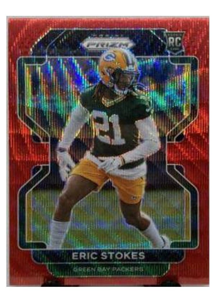 2021 Panini Prizm Base Set Eric Stokes Red Wave Prizm #433 card