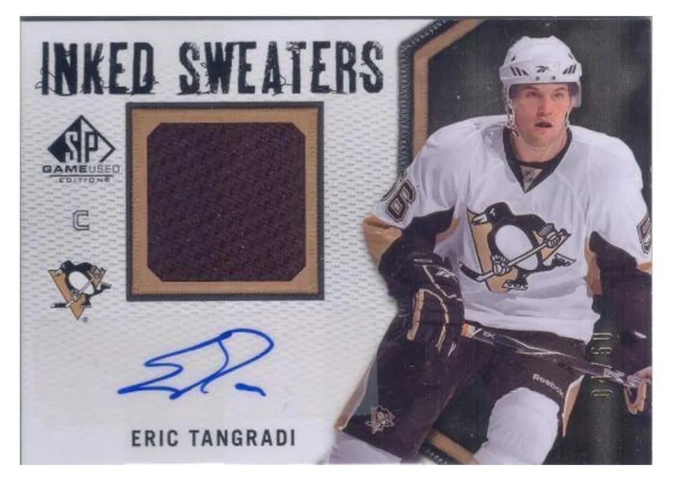 2010 SP Game Used Inked Sweaters Eric Tangradi #IS-ET card