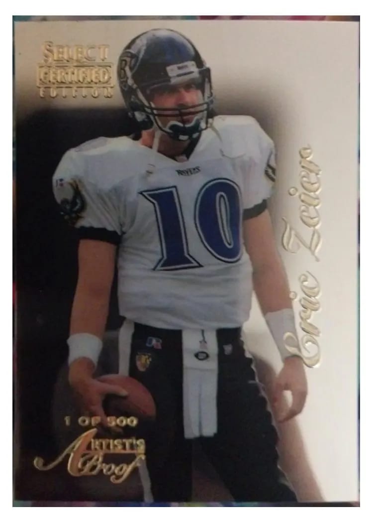 1996 Select Certified Eric Zeier Artist's Proof #76 card