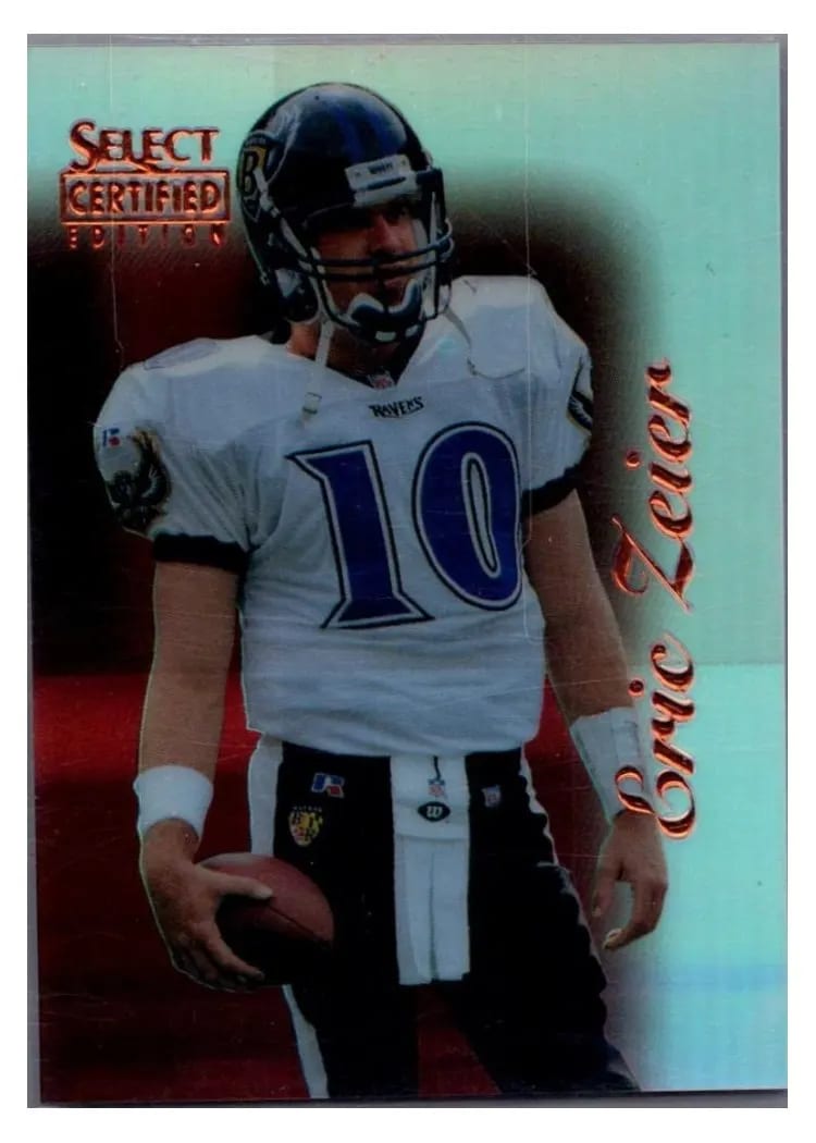 1996 Select Certified Eric Zeier Premium Stock Mirror Red #76 card