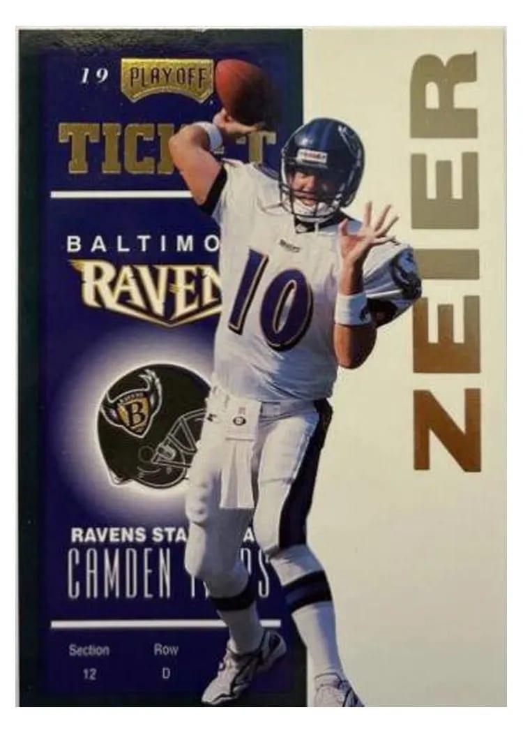 1998 Playoff Contenders Ticket Eric Zeier #7 card