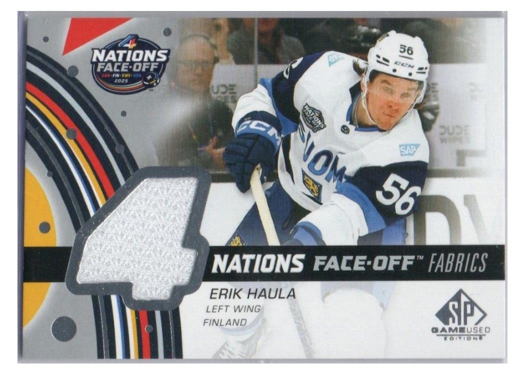 2025-26 SP Game Used 2025 4 Nations Face-Off Fabrics Erik Haula #4N-EH card
