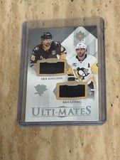 2023-24 Upper Deck Ultimate Collection Ulti-Mates Dual Jersey Erik Karlsson/Kris Letang #UTM-LK card