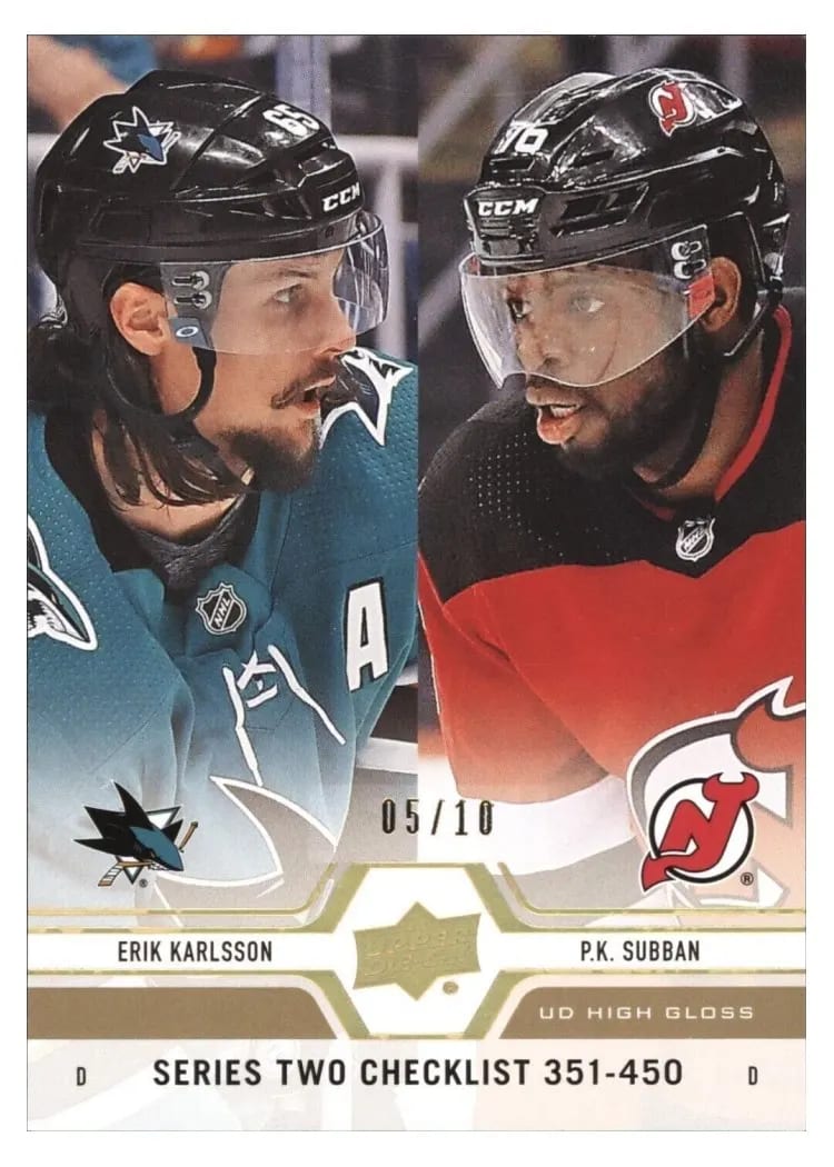 2019 Upper Deck Erik Karlsson, P. K. Subban #450 card