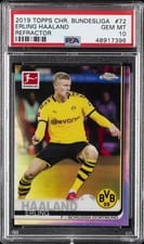2019 Topps Chrome Bundesliga Erling Haaland Refractor #72 card