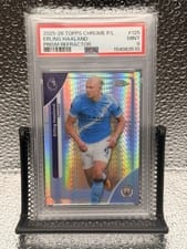 2026 Topps Chrome Premier League Erling Haaland Prism Refractor #125 card