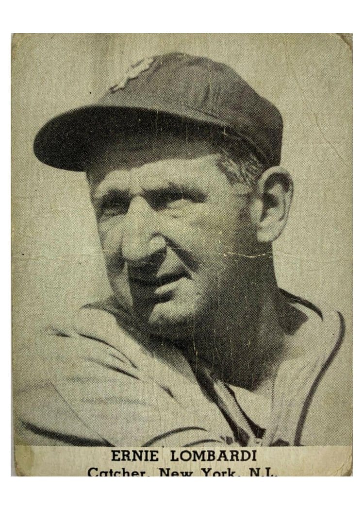 1947 Tip Top Bread Ernie Lombardi card