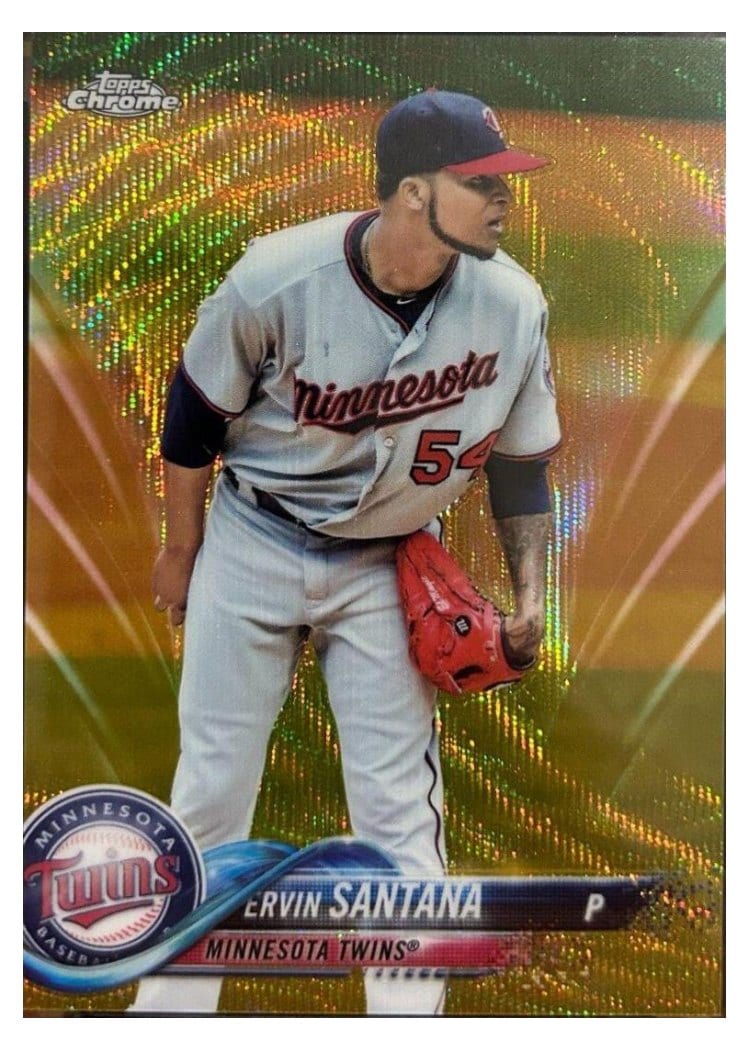 2018 Topps Chrome Base Set Ervin Santana #153 card