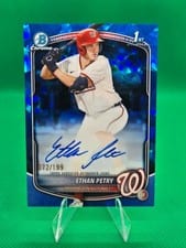 2025 Bowman Draft Sapphire Sapphire Chrome Prospect Autographs Ethan Petry #CPA-EP card