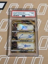 2024 Bowman's Best Triple Autographs Ethan Salas / Leo De Vries / Jackson Merrill #TA-MSD card