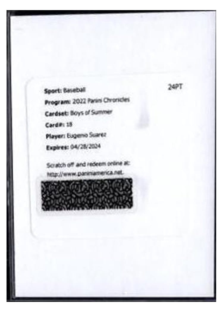 2022 Panini Chronicles Boys of Summer Autographs Eugenio Suarez #BOS-ES card