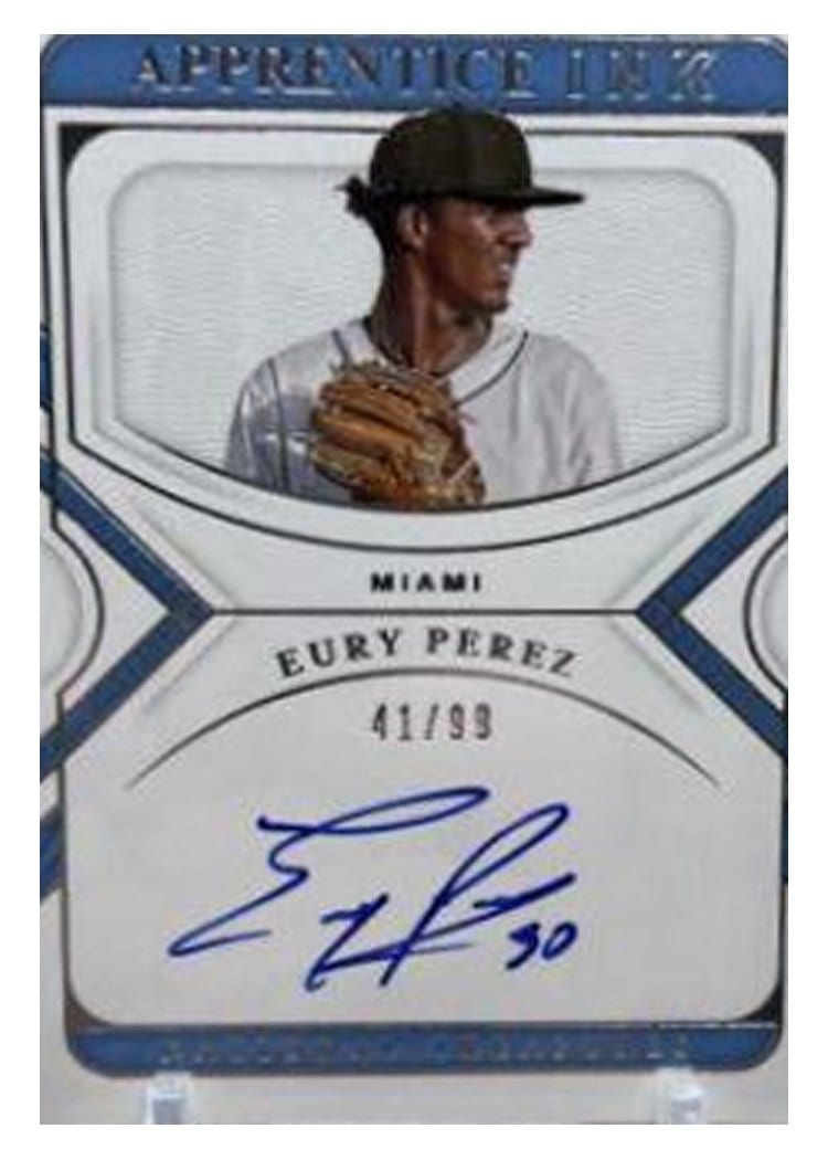 2022 Panini National Treasures Apprentice Ink Eury Perez #AI-EP card